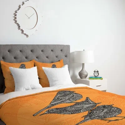 Deny Designs Little Birds Duvet Cover In Lightweight