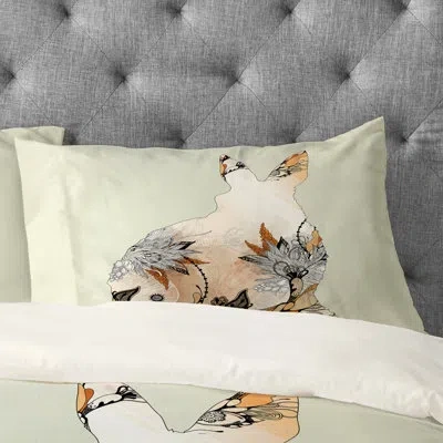 Deny Designs Little Rabbit Pillowcase In Beige