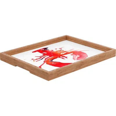 Deny Designs Lobster Ottoman/coffee Table Tray In Red