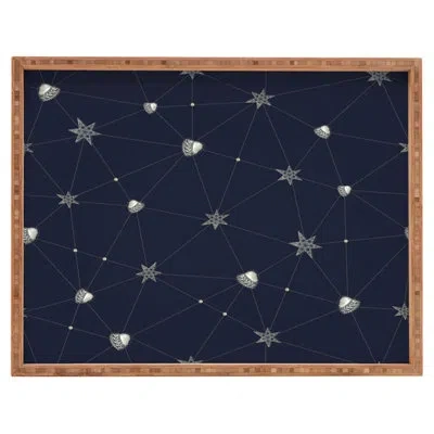Deny Designs Love Constellation Ottoman/coffee Table Tray In Black