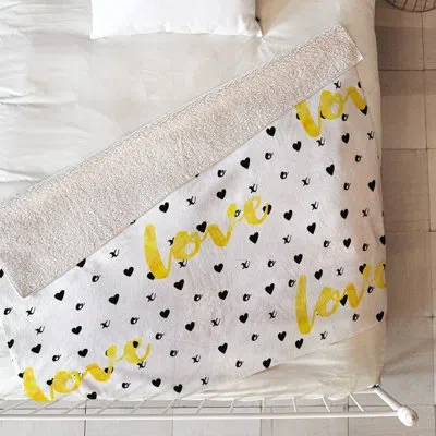 Deny Designs Love Xoxo Blanket In White