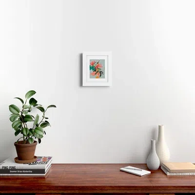 Deny Designs Lunetricotee Peonies Abstract Floral Framed Art Print In White