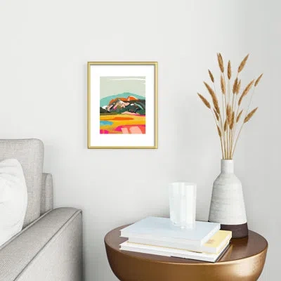 Deny Designs Lunetricotee Wanderlust Abstract Metal Framed Art Print In Gold