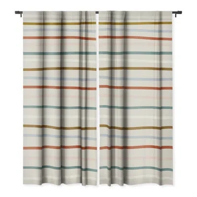 Deny Designs Madeline Kate Martinez Signature Stripe 1pc Blackout Window Curtain Panel In Beige