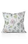 Deny Designs Magnolias Throw Pillow In White