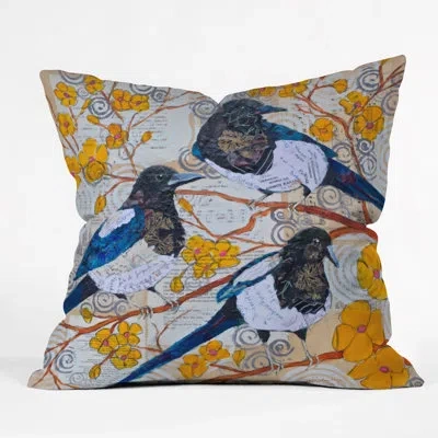 Deny Designs Magpies And Blossoms Throw Pillow
