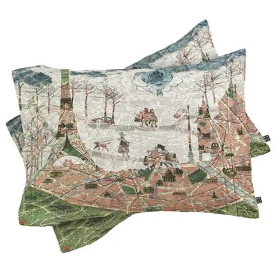 Deny Designs Map Under The Paris Sun Pillowcase