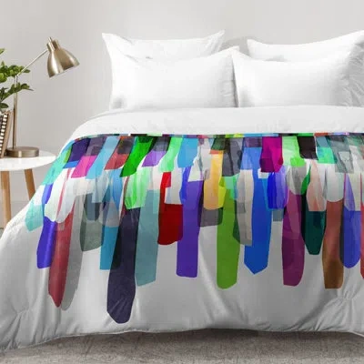 Deny Designs Mareike Boehmer Colorful Stripes Z Comforter Set In Purple,blue