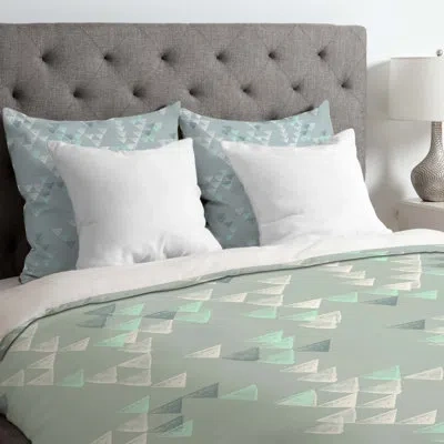 Deny Designs Mareike Boehmer Geometric Single Duvet Cover In Blue