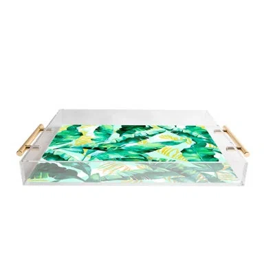 Deny Designs Marta Barragan Camarasa Banana Leaf Ii Acrylic Tray In Green