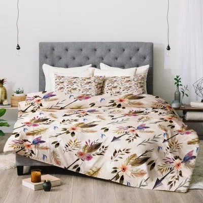 Deny Designs Marta Barragan Camarasa Bohemian Comforter Set In Pink,brown
