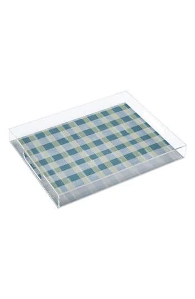 Deny Designs Marta Barragan Camarasa Country Gingham Acrylic Tray In Green
