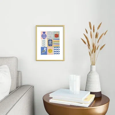Deny Designs Megan Galante Seaside Poster Framed Art Print In Gold Metal Framed