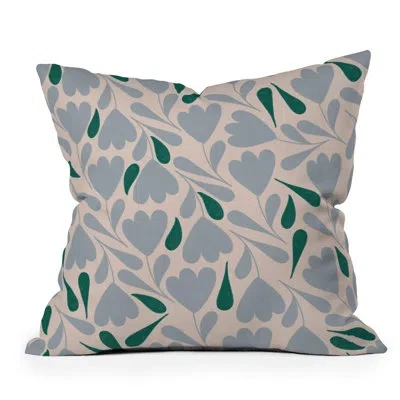 Deny Designs Menina Lisboa Blue Green Flowers Throw Pillow