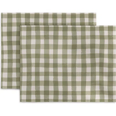 Deny Designs Menina Lisboa Rustic Plaid Placemat In Green