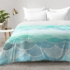 Deny Designs Mermaid Scales Comforter Set In Green,turquoise,blue,white