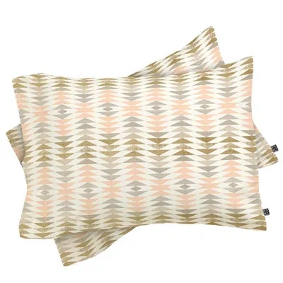Deny Designs Metallic Triangles Pillowcase In Pink