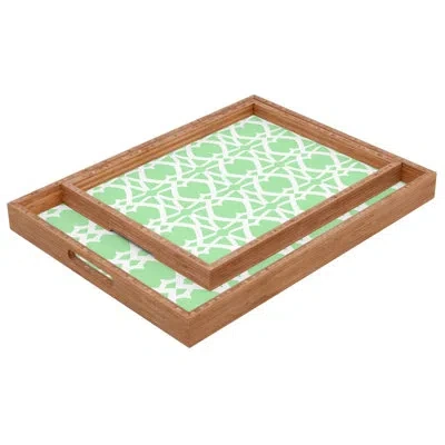 Deny Designs Mezzo Ottoman/coffee Table Tray In Green