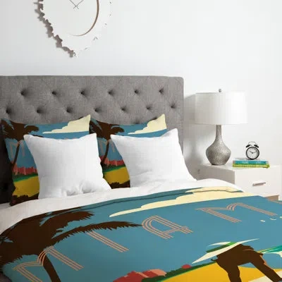 Deny Designs Miami Duvet Cover Set In Blue