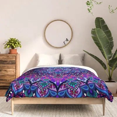 Deny Designs Microfiber Duvet Cover Set In Black,purple,blue