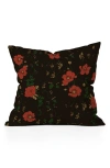 DENY DESIGNS MIDNIGHT FLOURISH FLORAL ACCENT PILLOW