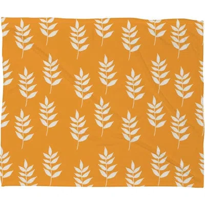 Deny Designs Mini Leaf Throw In Orange