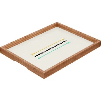 Deny Designs Minimal Arrows Ottoman/coffee Table Tray In Brown