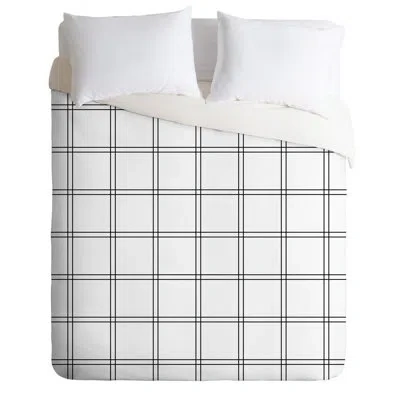 Deny Designs Minimal Check Duvet Cover Set In Black,white;black,white