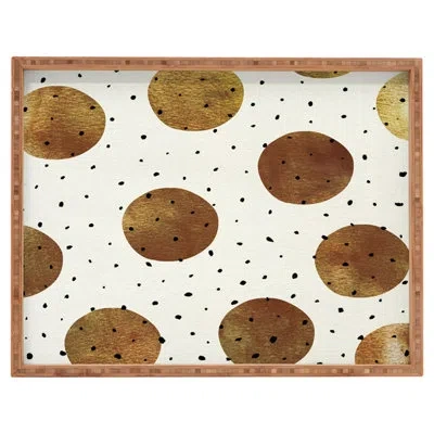 Deny Designs Mixed Dots Ottoman/coffee Table Tray In Brown