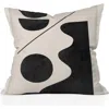 Deny Designs Modern Abstract Print Throw Pillow In Black