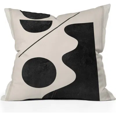 Deny Designs Modern Abstract Print Throw Pillow In Black
