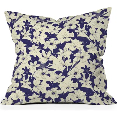 Deny Designs Modern Abstract Print Throw Pillow In Blue