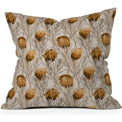 Deny Designs Modern Abstract Print Throw Pillow In Brown