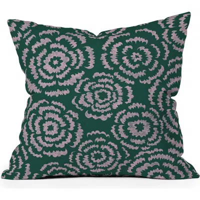 Deny Designs Modern Abstract Print Throw Pillow In Green
