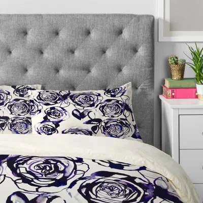 Deny Designs Modern Duvet Cover Set In Purple,white,black