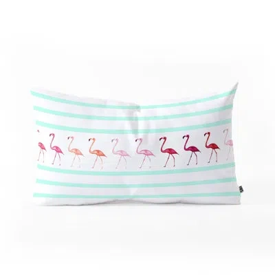 Deny Designs Monika Strigel Mini Flamingo Walk Oblong Lumbar Pillow