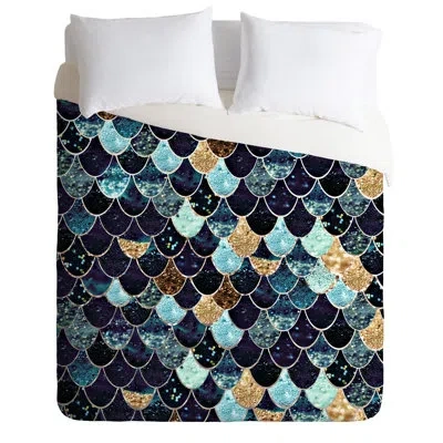 Deny Designs Monika Strigel Really Mermaid Mystic Duvet Cover Set In Blue