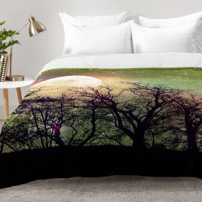Deny Designs Moon Magic Comforter Set In Green,black