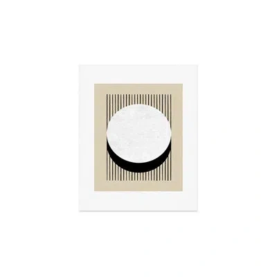 Deny Designs Moonlightprint Circle Bw Stripes Art Print - Unframed In Beige