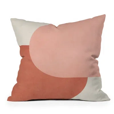 Deny Designs Moonlightprint Halfmoon Colorblock Pink Throw Pillow