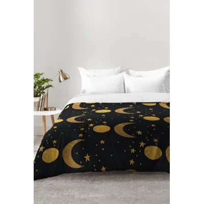 Deny Designs My Moon And Stars Comforter Set In Black,gold