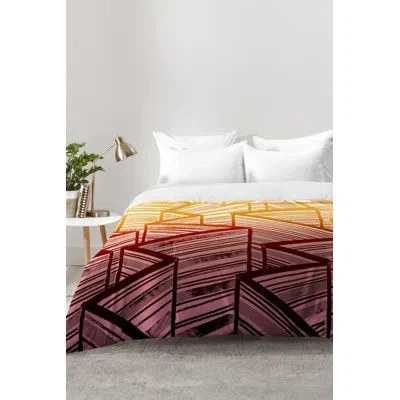 Deny Designs Mystic Stripes Comforter Set In Orange