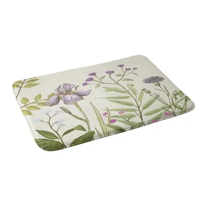 Deny Designs Nadja Little Blooming Wildflowers Memory Foam Bath Mat In Multi
