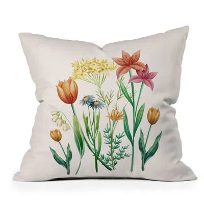 Deny Designs Nadja Vibrant Flowers 03 Throw Pillow