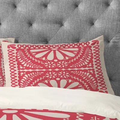 Deny Designs Natalie Baca Fiesta De Flores Pillowcase In Red
