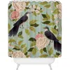 Deny Designs Natural Matter Bird Song Shower Curtain In Turquoise