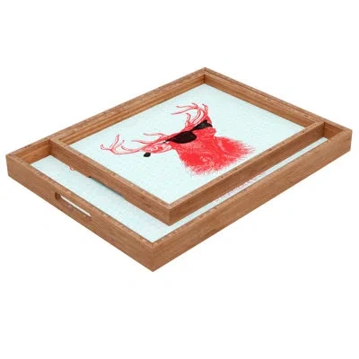 Deny Designs Nick Nelson Young Buck Ottoman/coffee Table Tray In Pink