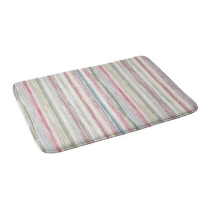 Deny Designs Ninola Design Charming Nostalgia Handmade Summer Stripes Memory Foam Bath Mat