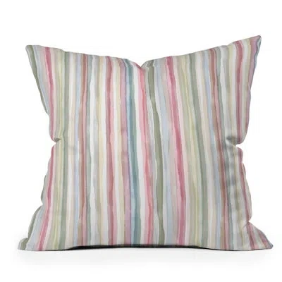 Deny Designs Ninola Design Charming Nostalgia Handmade Summer Stripes Throw Pillow