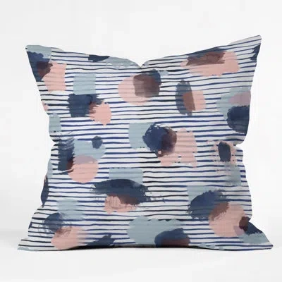 Deny Designs Ninola Design Graphic Thoughts Throw Pillow In Blue,pink